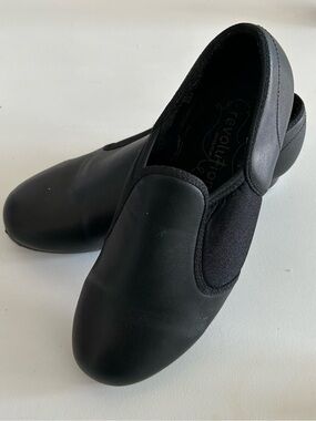 Kids Black Slip-On Dress Shoes with Elastic Panels
